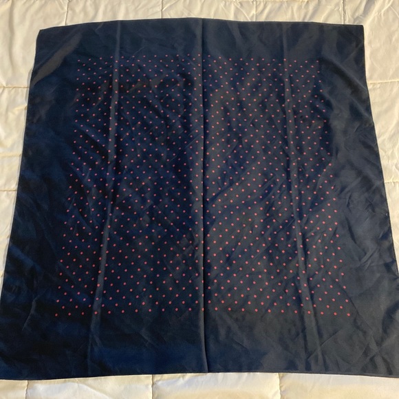 Napoli Scarf Polka Dot Navy 31x31 Fabric Unknown Napoli Italy Square - Picture 7 of 7